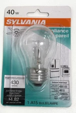 SET OF 2 Sylvania 40W Appliance Light Bulb A15 NEW