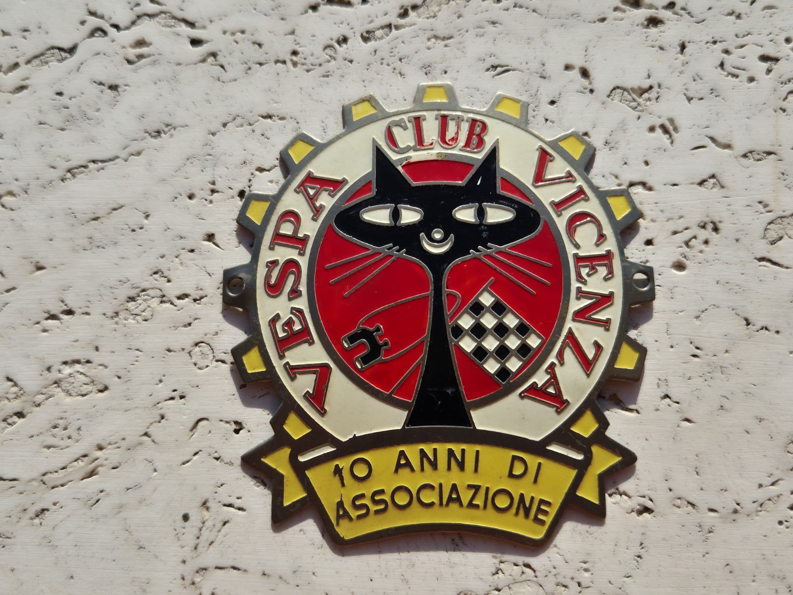 Vespa Club VICENZA placca Metallica Badge Plaque Plakette 1959 Originale