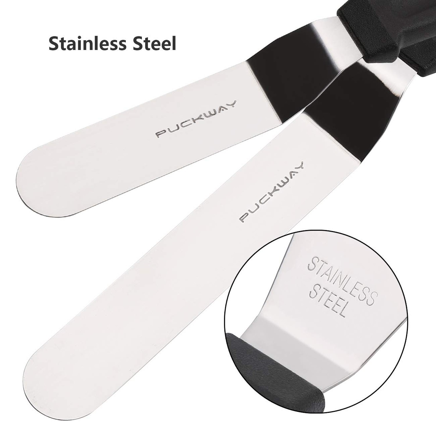 Angled Icing Spatula, Stainless Steel Offset Spatula, Cake Spatula Set of 2 B...