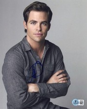 CHRIS PINE SIGNED 'HELL OR HIGH WATER' 8x10 MOVIE PHOTO ACTOR BAS BECKETT COA