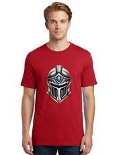 Futuristic-Silver-Helmet-1 Mens Graphic Tee, 100% Cotton, Casual Summer Wear