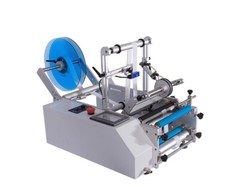 Semi-Automatic Round Bottle Labeling Machine Compact Manual Label Applicator220v