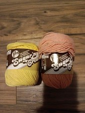 Lily Sugar 'n Cream 100 Cotton Yarn, 10 Yellow  42 Tea Rose 120 yds/2.5oz NEW