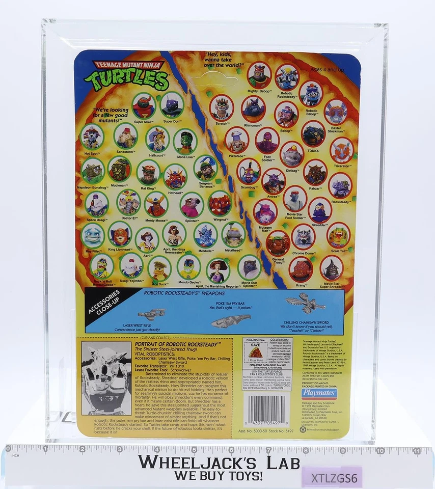 Robotic Rocksteady оранжевый в комплекте AFA оценка 80 80/85/85 TMNT 52-Back Playmates - Изображение 2 из 4