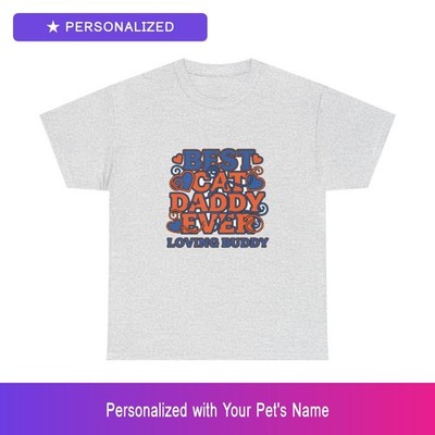 Custom Cat Dad Shirt Personalized Pet Name Unisex Mens Womens Pet Lover Gift