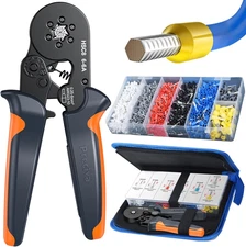 Preciva Ferrule Crimping Tool Kit with 1900PCS Wire Connectors, Hexagonal AWG23-