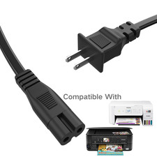 6FT UL 2 Prong AC Power Cord for Epson ET-2800/2803/2850/2750 WF Series NX625