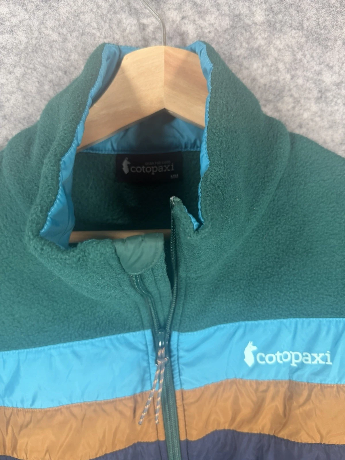 Cotopaxi Fleece Jacket Men’s Medium Green Colorblock Outdoors Teca Full Zip image 2
