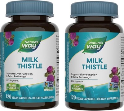 Lot of 2 Nature's Way Milk Thistle, Supports Liver Function and Detoxification
