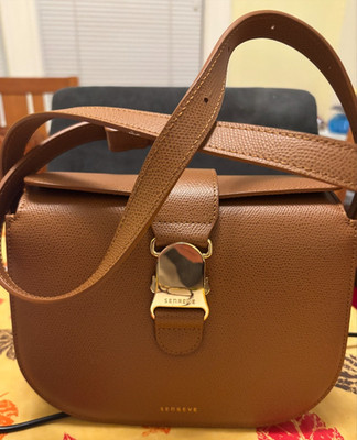 Senreve Chestnut Cadence Pebbled Leather Crossbody Bag