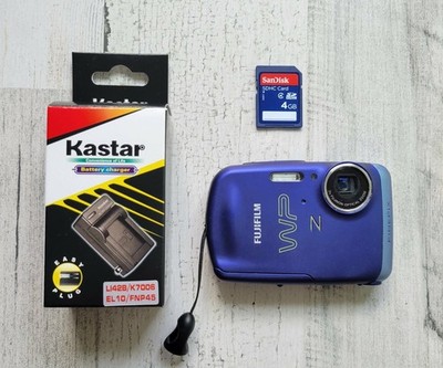 Fujifilm FinePix Z33WP Blue Waterproof Shockproof 10MP Digital Camera w/ Charger