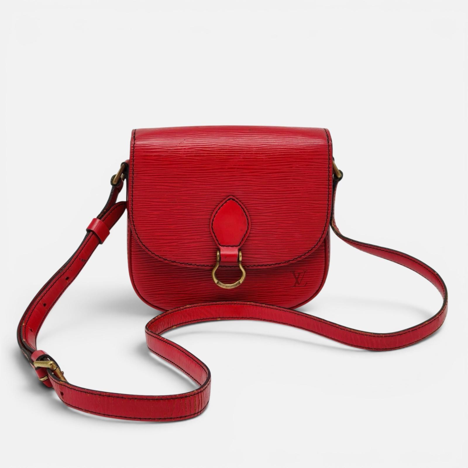 Louis Vuitton Epi Saint Cloud PM Red Castilian Leather Crossbody Shoulder Bag