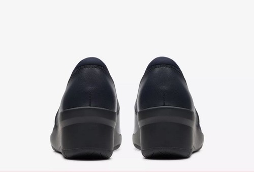 Clarks Suttyn Walk Ladies Navy Leather Slip On Shoes Uk Size 5.5 D EUR 39. - Picture 4 of 6