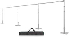 8.5X30Ft Heavy Duty Backdrop Stand, Pipe and Drape Stand, Silver