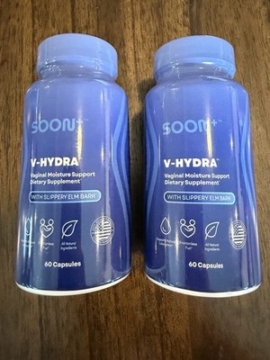 SOON+ Vaginal Moisture Support with Slippery Elm for Women,  (2) 60 Ct Bottles