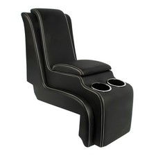 Tmi Center Console With Arm Rest Storage Deluxe Sport Black With White Stitc... Tmi Center Console With Arm Rest Storage Deluxe Sport Black With White Stitc...