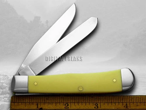Case xx Knife Trapper Yellow Synthetic Carbon Steel Pocket Knives 00161 - Image 3 of 4