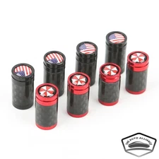 4 PCS Car Tire Valve Stem Caps Leakproof Auto Rim Wheel Carbon Fiber