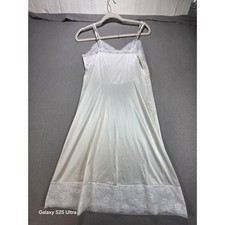 Vintage Vanity Fair Babydoll Slip Dress 36 Adjustable Straps White USA Made Y2K