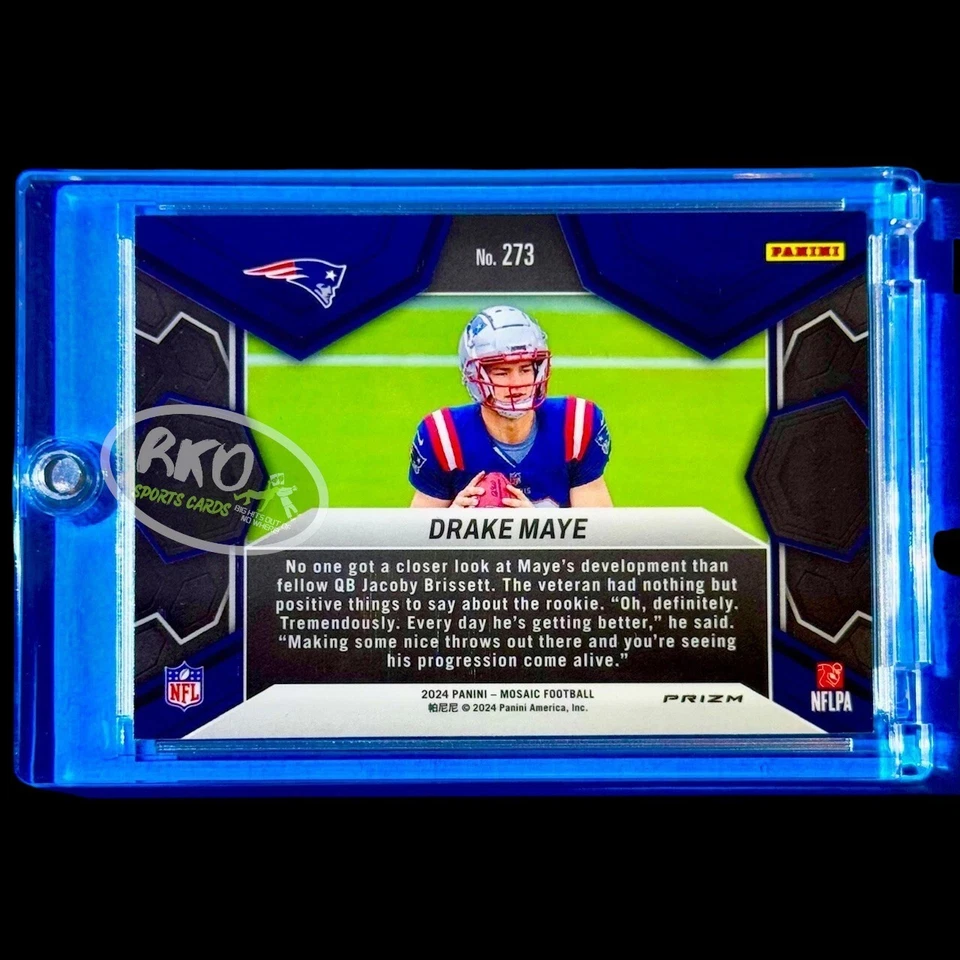 Drake Maye RARE ROOKIE RC GOLD MOSAIC REFRACTOR INVESTMENT CARD SSP PATRIOTS - Image 3 of 4