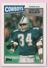 1987 Topps Football Card #264 HERSCHEL WALKER Dallas Cowboys ROOKIE RC *A7. rookie card picture