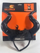 Happy Halloween Fairy Horns Black Headband Costume Adults