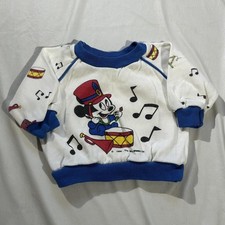 Vintage Disney Sweater Sweatshirt Baby 6-9 Months Mickey Mouse 80s Pullover USA
