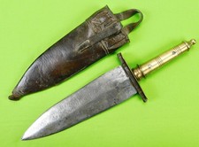 Antique US Civil War Large  Heavy Knife Plug Bayonet w/ Sheath