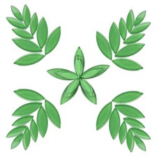 Youway Style Green Leaf Mosaic Tiles for Crafts Bulk,200g Petal Mosaic Glass ...