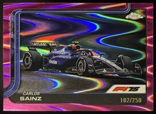 2025 Topps Chrome Formula 1 Carlos Sainz #90 Pink RayWave Refractor /250 F1 Car