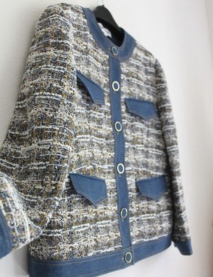 NEW AUTH VERONICA BEARD Ainslie Tweed Jacket,  Cotton-Blend, Size 4