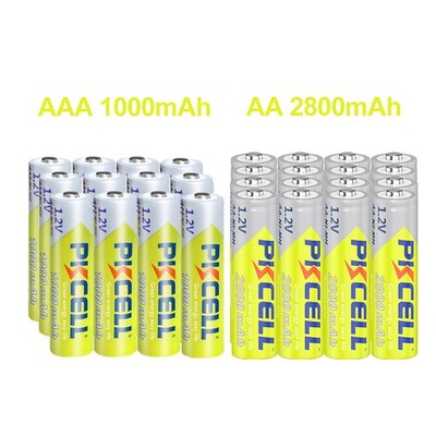 PKCELL AA,AAA 2800mAh,1000mAh NiMH Rechargeable Batteries Cells 1.2V Lot