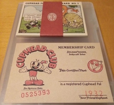 Official Cuphead Funnies 6x Art Cards + Membership Card Promos