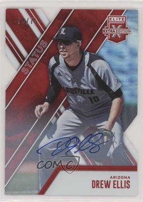 2017 Panini Elite Extra Edition Status Red Die-Cut 54/75 Drew Ellis #44 Auto fm0