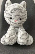 Animal Adventure Gray Striped Cat Plush 2022 Soft Stuffed Toy 12" EUC