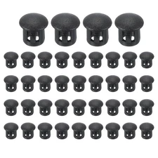 40 Pcs 6mm/1/4" Plastic Hole Plugs, Flush Type Round Plug Black