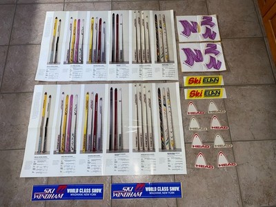Vintage Kneissl Snow Skis Posters and Kneissl, Head, Elan, Ski Windham Stickers.