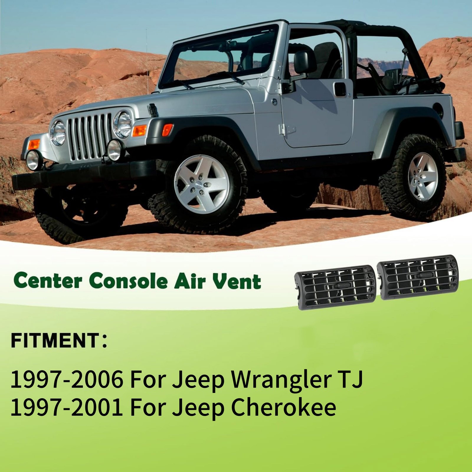 For Jeep Wrangler TJ 1997-2006 Dashboard Vent Grille 2Pc 5FS10LAZAB Plastic New thumbnail 15