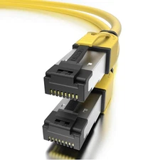 LINKUP Cat 8 Ethernet Cable | Long Internet Cord | High Speed LAN Yellow 
