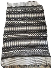 AMUSE SOCIETY Blue and White Striped Metallic Throw Fringe Beach 40” X  63”