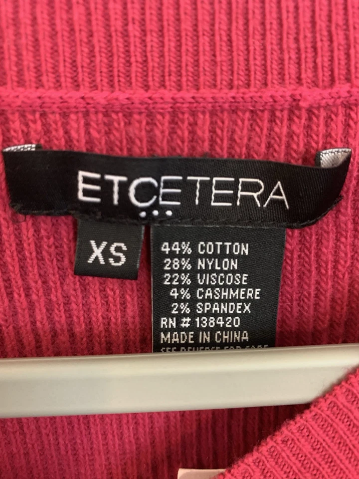 Etcetera Women's Pink Cotton Cashmere Tulip Sweater XS - Изображение 3 из 3