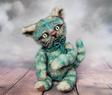 Plush cat, art toy, ooak toy, collectible handmade toy, Cheshire cat, Wondreland