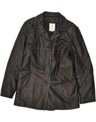 CONBIPEL Damen Lederjacke IT 44 Medium Schwarz Leder AK10