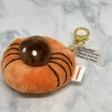 NEW Dunkin Spider Donut Keychain Plush 2023 Halloween *FREE GIFT W/PURCHASE*
