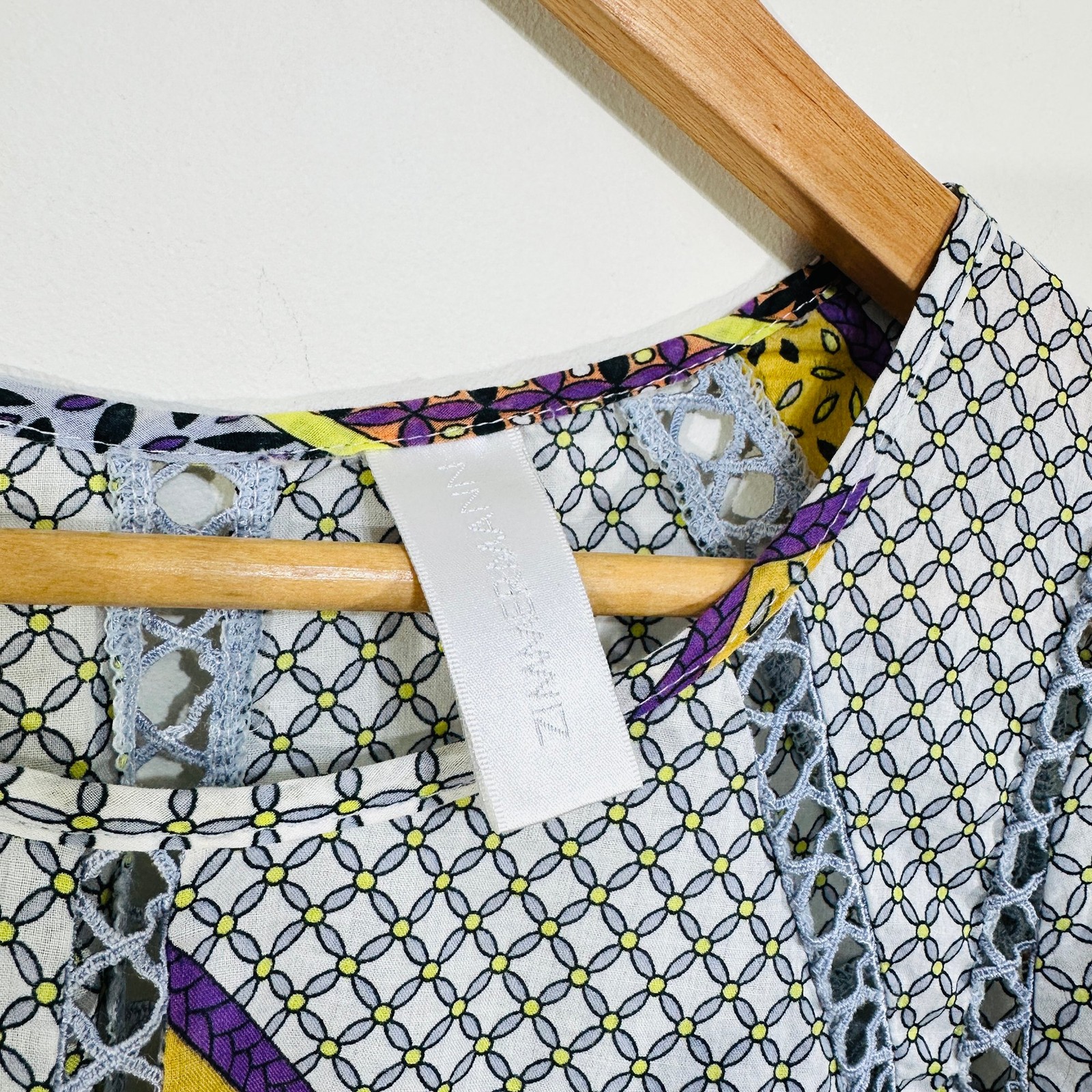 Zimmermann Printed Blouse Patchwork Geometric Pat… - image 2