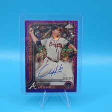 Grant Holmes 2025 Topps Chrome Rookie Auto Purple Speckle Refractor RC /299