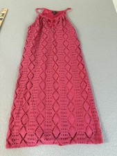 Lily Rue Dress Womens Extra Small Pink Lace Sleeveless Lined Summer Boho XS HPNK