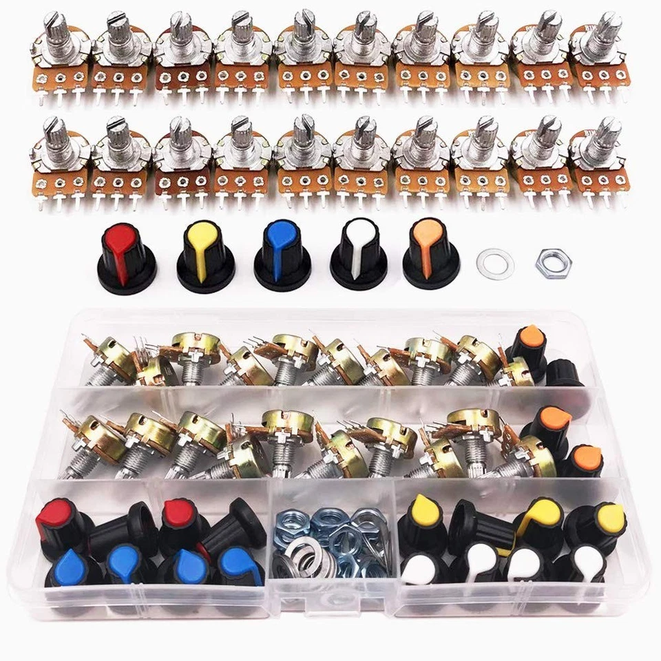 Potentiometer, Linear, B5K, B10K, B20K, B50K, B100K, 3Pin, Dreh, Schieberegler - Bild 3 von 4