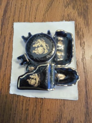Limoges Castel France Miniature Piano Room Cobalt Blue Gold Trim New