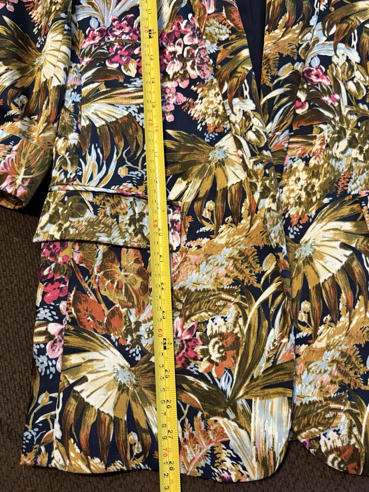 Zara Basic Women’s Satin Effect Blazer In Tropica… - image 12